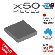 50x LEGO® 2 x 2 Tile - Dark Grey (Dark Stone/Bluish Grey) - Part 3068b - NEW