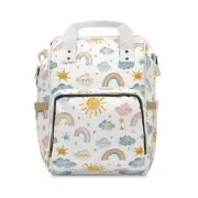 Boho Rainbow Diaper Backpack, Baby Shower Gift Gender Neutral Nursery Watercolor