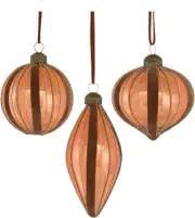 Club Pack of 12 Bronze Glittered Glass Christmas Ball Onion and Drop Ornaments 5