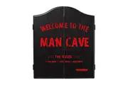 WINMAU Dart Board Cabinet Black Red Man Cave Cold Beer Good Mates Play Darts
