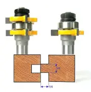2 pc 1/2" Sh Cutting Depth 1/4" Tongue & Groove Joint Assembly Router Bit Set S