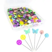 300pcs Sewing Pins Flat Head Straight Pins with Butterfly Heads, Long 2.16inch