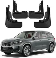 YLOXFW Car Mudguard Mud Flaps for BMW X1 M Sport 2023 Molded Custom Front and Rear Mudflaps Splash Guards Fender Flares Kit 4-PC Auto Accessories,Send 1 Car Wash Towel
