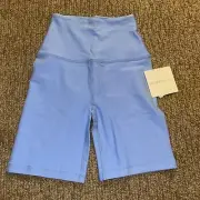 Beyond Yoga Spacedye High Waisted 7" Biker Short Blue XS $70