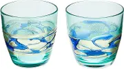 ADERIA FS49516 Tsugaru Vidro Rock Glass Pair Set, 11.2 fl oz (330 ml), Made in Japan, Whiskey, Stylish, Thin, Shochu, Whiskey Glass Gift, Women's, Mother's Day, Father's Day, Husband and Wife,
