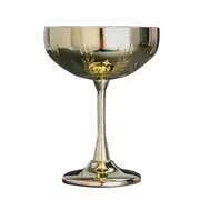 Stainless Steel Cup Ear Of Wheat Print Martini Goblet Wine Glass Drinkware