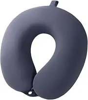 FVDPWYE U Shaped Flight Travel Pillow Ice Silk Fabric for Plane Car Trip Comfortable 11.8x11.4x3.9inch Detachable Cover Portable, Dark Blue