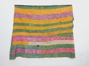 Bohemian Multicolor Stripe kantha quilt Vintage Queen blanket Bedspread throw