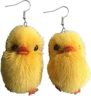 [HXNH] Sweet Dangle Earrings Cute Plush Yellow Duck Pendant Earrings Lovely Animals Drop Earrings Fashion Jewelry, 6-7cm, Zinc, No Gemstone, sliver, 6-7cm, Zinc, No Gemstone