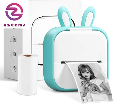 Sticker Printer - Mini Thermal Printer, T02 Sticker Maker Machine, Portable Blue