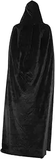 FOMIYES Hooded Cloak Robe for Men Halloween Cape Costume for Cosplay for Parties and Festivals Durable and Comfortable Design for Wizards Knights and More Black