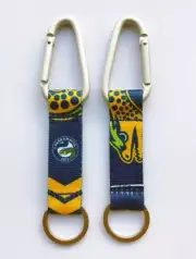 Parramatta Eels Official NRL Team Colours Logo Carabiner Keyring 13.5cm x 3cm