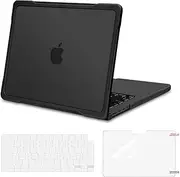 MOSISO Compatible with MacBook Pro 14 inch Case 2025-2021 M4 A3112 A3185 M3 A2918 A2992 M2 A2779 M1 A2442, Soft TPU Bumper Plastic Anti-Scratch Hard Case&Keyboard Cover&Screen Protector, Black