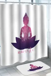 Namaste Purplish Buddha Shower Curtain