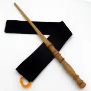 16" Hand Turned Wizards Mahogany Wood Magic Wand Wicca Pagan w/ Free Velvet Bag
