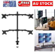Quad Arm LCD Monitor Stand Desk Mount Bracket Adjustable Fits Screens Up To 30"