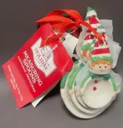 Holiday Time Christmas Elf Boys Ceramic Measuring Spoon Set NEW