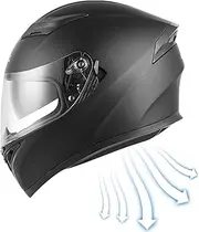 Full Face Motorcycle Hat - Full Face Double Lens Shield Street Motorcycle Hat,Multifunctional Mountain Bikes Hat for Motorcycles, Scooters, Mopeds