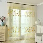 Gauze Flower Pattern Sheer Curtain Romantic Tulle Curtain Bedroom