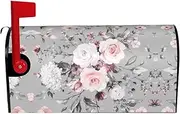 Plant Floral Flowers Magnetic Mailbox Covers,Post Box Cover Standard Size 21x18 Inches For Outdoor Garden Home Decor