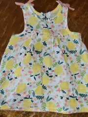 NEW Baby Mud Pie Cotton Lemon & Flowers Sun Dress & bloomers set 9-12mo.
