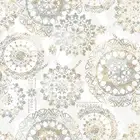 RMK9122WP Tan and Gray Boho Medallion Peel and Stick Wallpaper, 20.5" x 16.5 ...