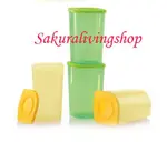 TUPPERWARE特百惠1.5公升食物冷藏保鮮盒2個(綠+黄色)**特價640元**全新到貨