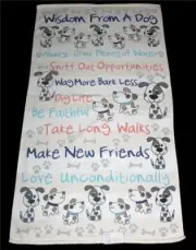 Dogs Script Make New Friends Take Long Walks Etc. Decorative Velour Bath Towel