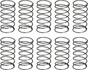 uxcell 10Pcs Compression Spring, 5mm OD, 0.3mm Wire Size, 10mm Free Length, Spring Steel Construction Extended Mechanical Compression Springs for Shop and Home Repairs, Silver Tone