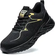 [SDEQA] Safety Trainers with Steel Toe Cap for Mens Breathable Work Sneakers Comfortable Non Slip Industrial Protective Footwear