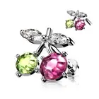 Piercing Labret Ear Cherry Rhinestone