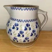 Vintage Nicholas Mosse Rare Blue Iris Large Pitcher