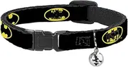 Buckle-Down BAC-WBM001-NM Black/Yellow Breakaway Cat Collar, 1/2" Wide-Fits 8-12" Neck-Medium