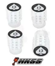 4 Aluminum Tire Air Valve Stem Caps Car Truck Bike Silver - LUCKY 13 SPADE P22