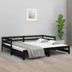 Pull-out Day Bed without Mattress Black 90x190 cm vidaXL