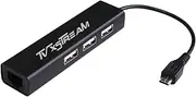 TV xStream LAN Ethernet Adapter with 3 USB Port Hub with Micro USB Power for TV Streaming Devices, Stick 2nd Gen, 3rd Gen 4K firestick, Plus USB to DC Cable for Power