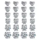 12 Pairs Stud Earrings Round Cubic Zirconia Stainless Steel Earrings Men Women