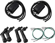 Ignition Coils & Spark-Plug Caps Set,Compatible For CB350F CB400F CB500 CB550