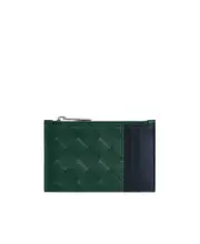 Intrecciato Zippered Card Case One size Green