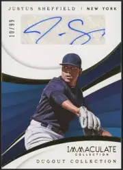 JUSTUS SHEFFIELD SIGNED PANINI YANKEES CARD #DC-JS IMMACULATE DUGOUT COLLECTION