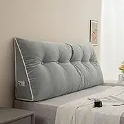 Headboard Pillow Queen, Triangular Wedge Pillow for Sitting Up in Bed, Back-Rest Support Triangular Cushion for Reading, Removable Washable Cover (4 150cm)