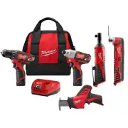 12-Volt Lithium-Ion Cordless Drill Impact Driver/Ratchet/Hackzall