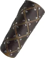 [Rrlihjgu] Knight Arm Cuffs,Renaissance Adjustable PU Leather Arm Bracer | Rivets Vintage Arm Cuffs for Pirates, Acrobats