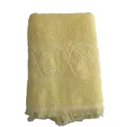 Vintage Tastemaker Stevens Sculpted Light Yellow Bath Towel Cotton MCM New NOS