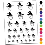 Wise Wizard Old Man Beard Hat Temporary Tattoo Water Resistant Set