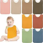 Newwiee Large Muslin Pullover Baby Bibs Full Coverage Toddler Slip on Absorbent Bib Waterproof Toddler Towel Bibs