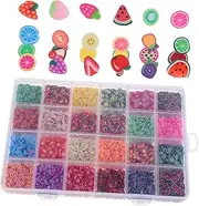 BESTYASH Fruit Polymer Clay Slices: 24-grids DIY Nail Art Decoration 3d Fruit Nail Charms for Manicure Lip Gloss Cellphone Making Supplies