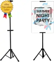 Poster Board Stand, Double-Sided Easel Stand Floor Sign Holder Tripod with Base