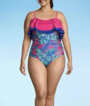 OUTDOOR OASIS Womens One Piece Swimsuit Plus Size: 3X