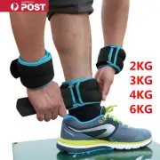 2x Wrist Ankle Weights 2/3/4/6KG Pair Adjustable Strap Fitness Gym Yoga Training